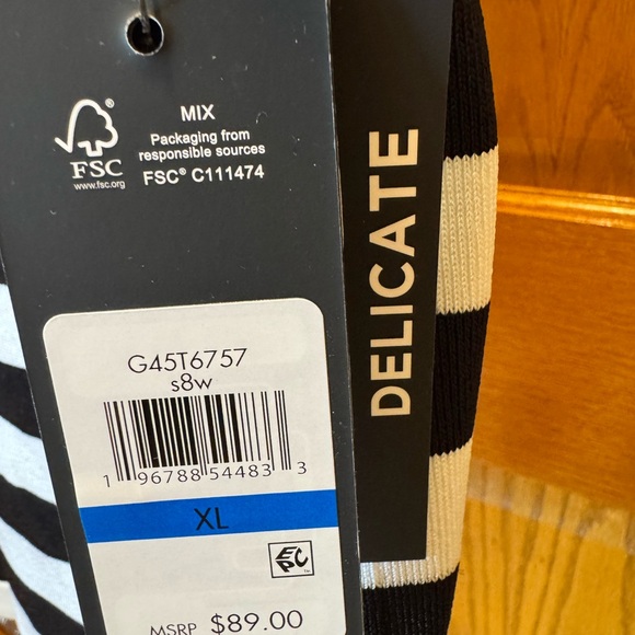 Karl Lagerfeld Striped Black and White Short Sleeve Top - Picture 4 of 4